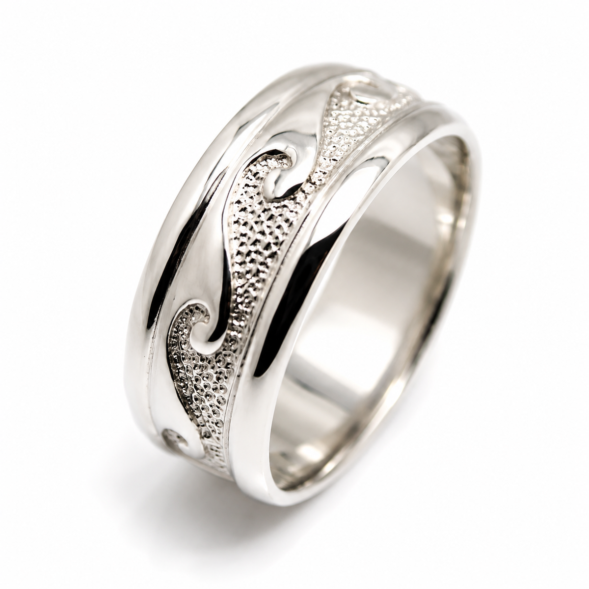 Kaedesigns Solid Genuine Sterling Silver 925 Surf Wave Ring   - Choose your size K to T