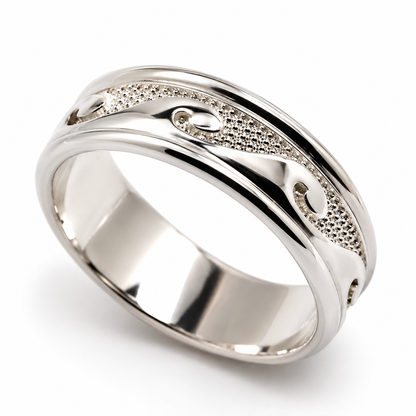 Kaedesigns Genuine Sterling Silver 925 Surf Wave Ring Size Z to Z 1/2