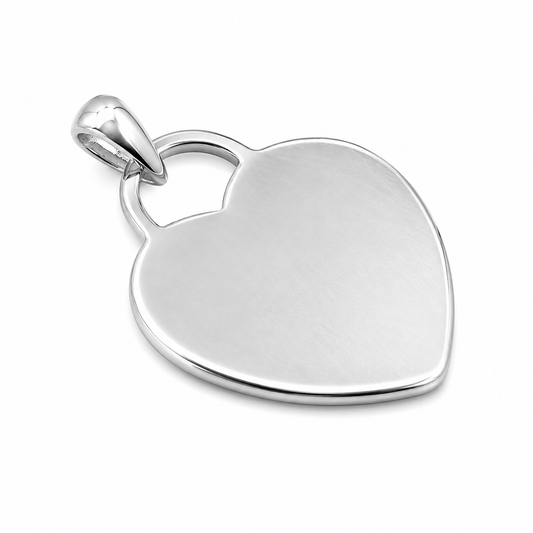 Sterling Silver 925 Heart Shield Disc Pendant Or Charm Engravable