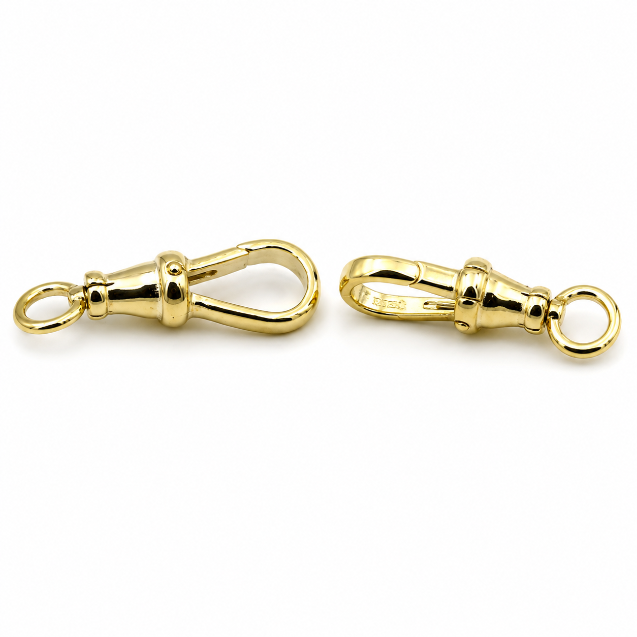 1 PAIR 9ct 9k 375 Solid Yellow or Rose Gold Dog Clip Albert Swivel Clasp 26mm Large Size