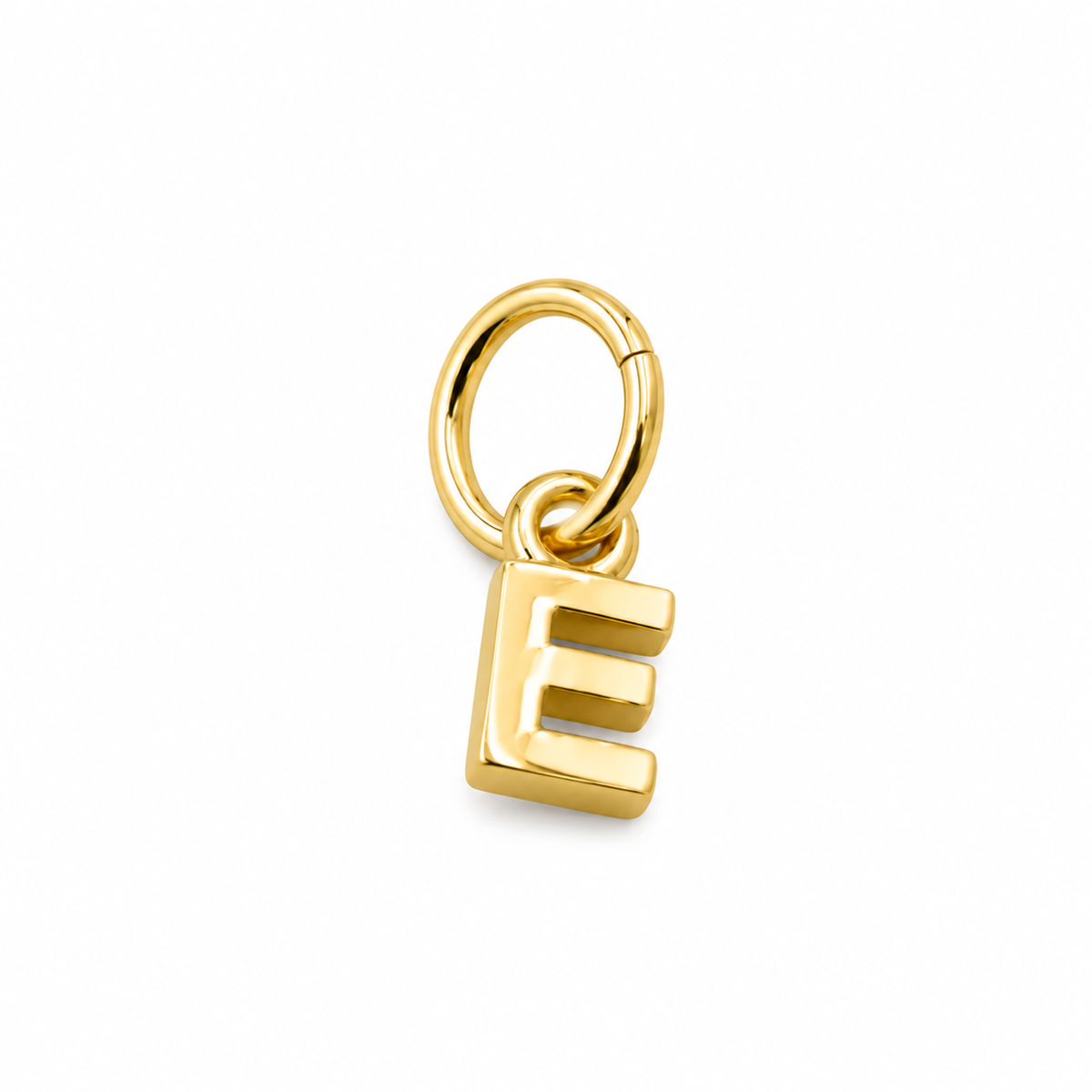 Genuine 9ct 9kt 375 Tiny Very Small Yellow, Rose or White Gold Initial Pendant Charm E