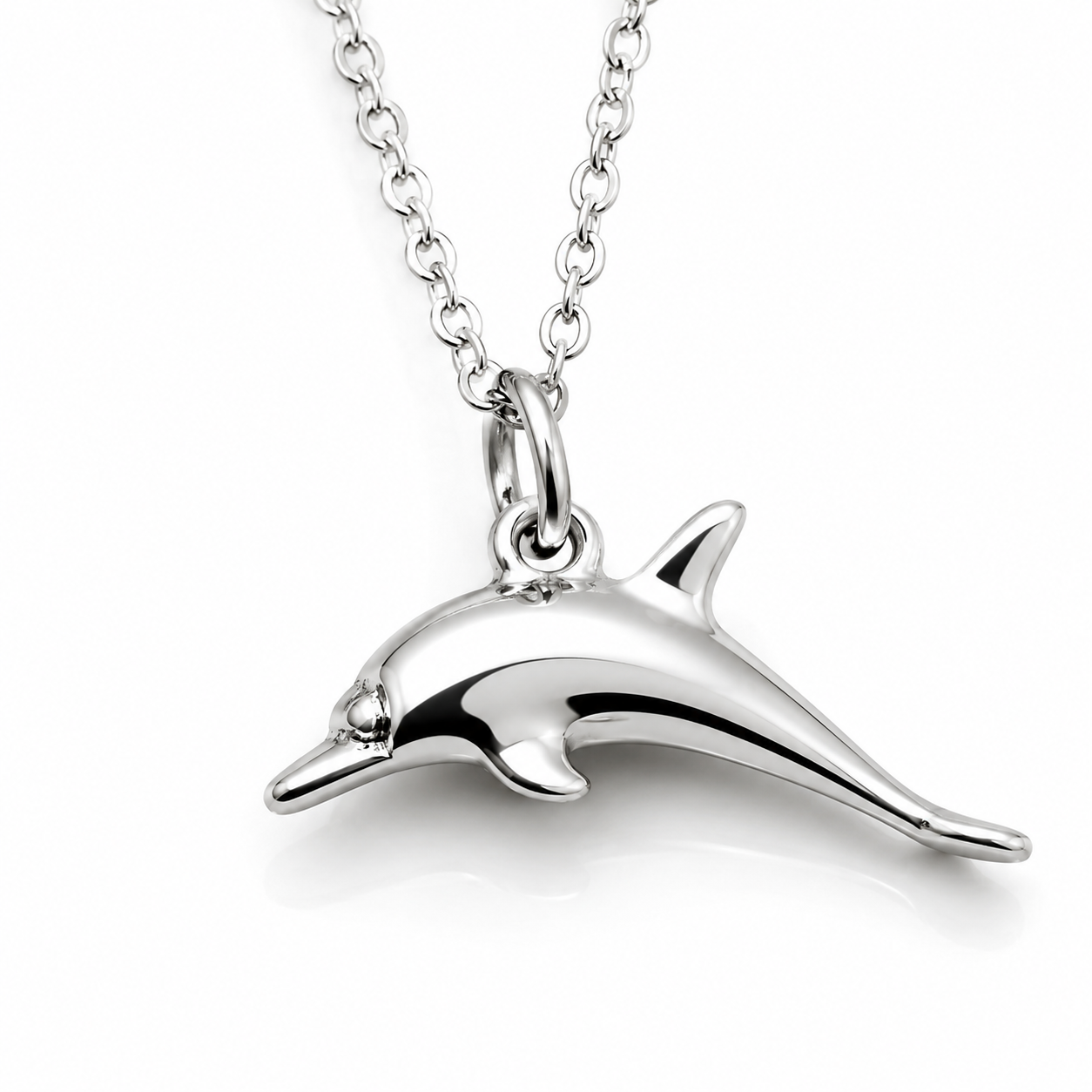 Sterling Silver 925 Dolphin Pendant Charm + 45cm Necklace Chain