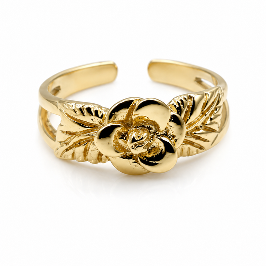 Kaedesigns Genuine Solid 9ct 9k 375 Yellow, Rose or White  or Sterling Silver Gold Flower Toe Ring
