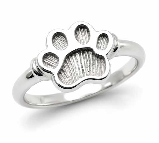 Sterling Silver 925 Dog Animal Paw Ring - Choose your ring size H to P
