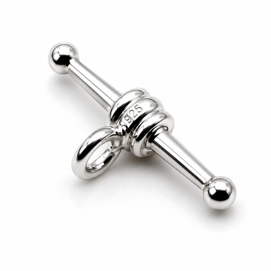Genuine Sterling Silver 925 Fancy T-Bar Links FOB Necklace / Bracelet