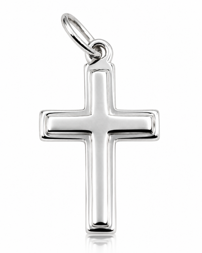 Genuine Sterling Silver 925 Solid Cross Pendant 23mm x 13mm
