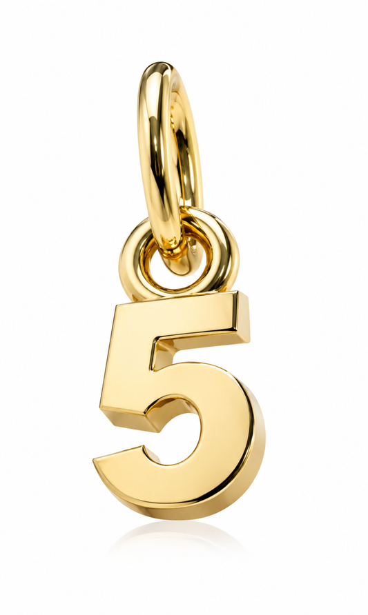 Genuine 9ct 9kt 375 Tiny Very Small Yellow Gold Initial Pendant Charm Numbers 1 to 9