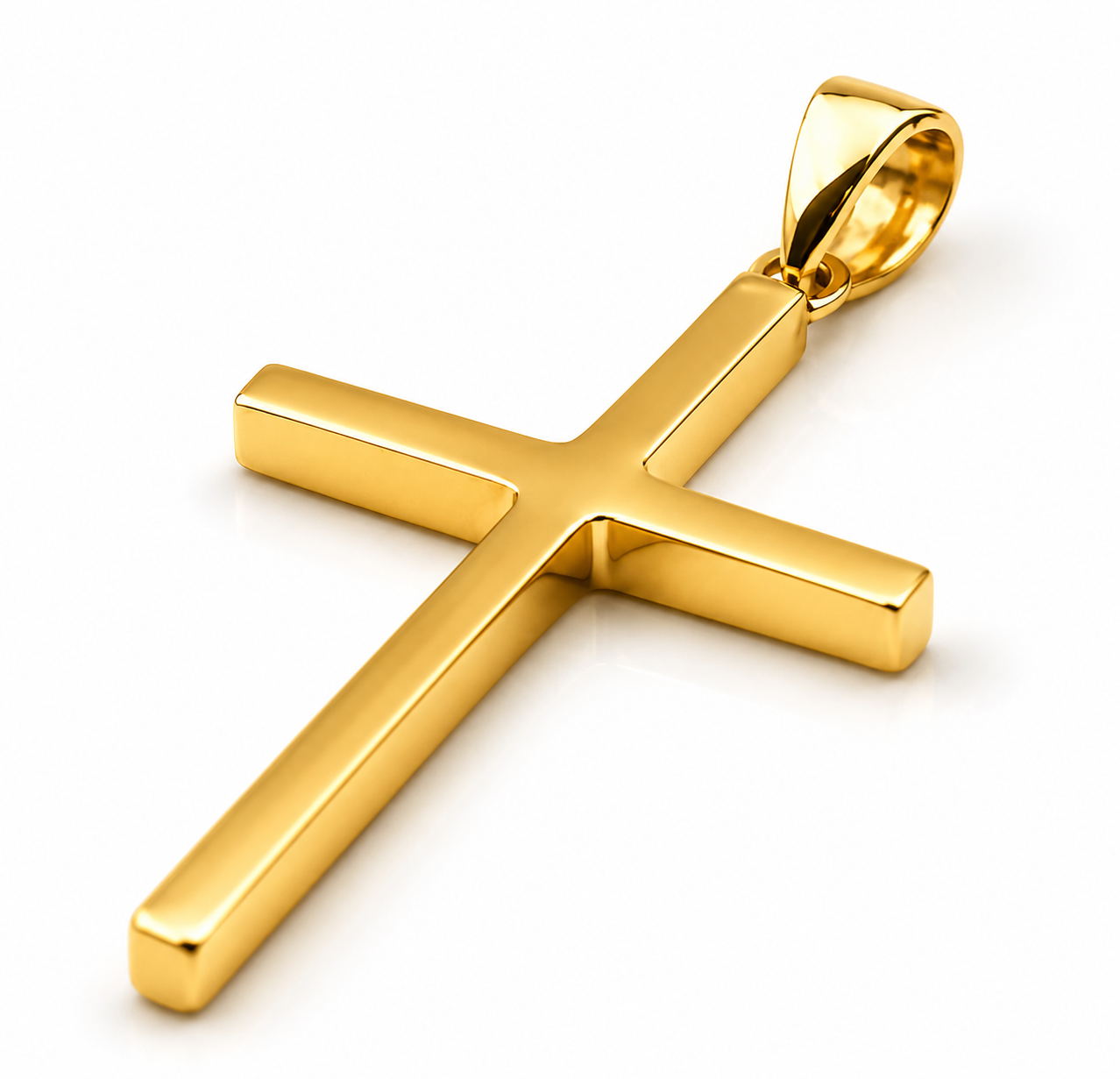 Kaedesigns Genuine Stick Sterling Silver 925 Yellow Gold Plated Cross Pendant