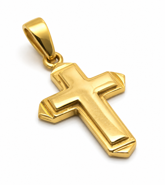 Genuine New 9ct 9K Yellow, Rose or White Gold Heavy Cross Pendant