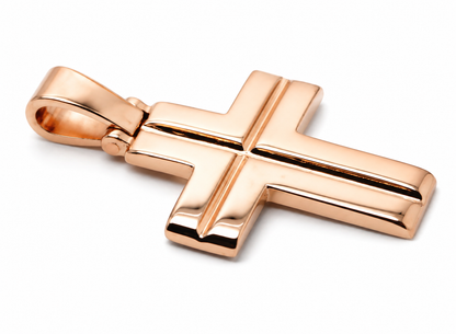 Kaedesigns, Large Heavy 9ct 9k 375 Yellow, Rose Or White Gold Solid Cross Pendant