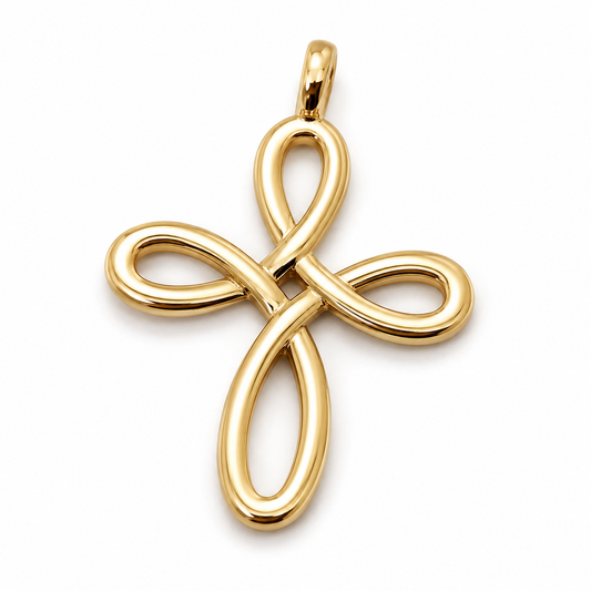 Kaedesigns, Large 9ct 9k 375 Yellow, Rose Or White Gold Fancy Celtic Cross Pendant 402