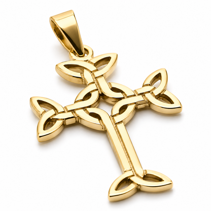 Genuine Small 9ct 9k 375 Yellow, Rose Or White Gold Celtic Cross Pendant