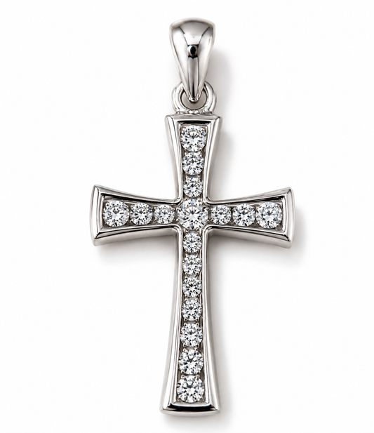 Genuine Brand New Sterling Silver Cubic Zirconia Cross