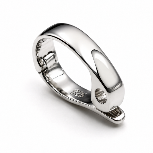 Genuine Sterling Silver Plain 10mm or 13mm Enhancer Bail Clasp with loop