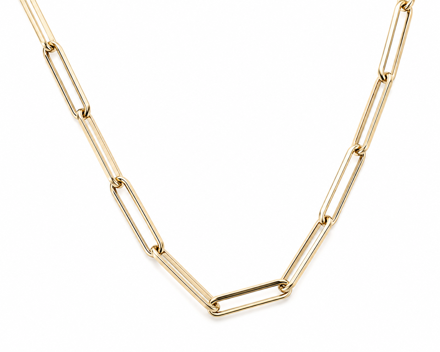 Genuine 9ct 9K 375 Yellow Gold Large Paperclip Necklace Chain 45cm 5.8g