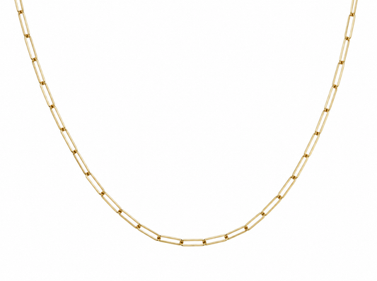 Genuine 9ct 9K 375 Yellow Gold Fine Paperclip Necklace Chain 47cm 2.7g