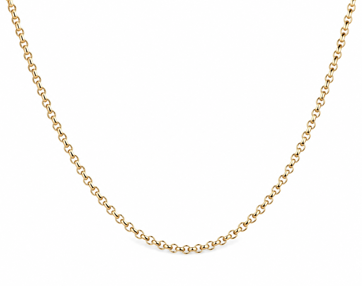 Genuine 9ct 9K 375 Yellow Gold Belcher Cable Chain Necklace 52cm 2.4grams