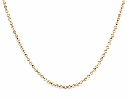 Genuine 9ct 9K 375 Yellow Gold Belcher Cable Chain Necklace 52cm 2.4grams