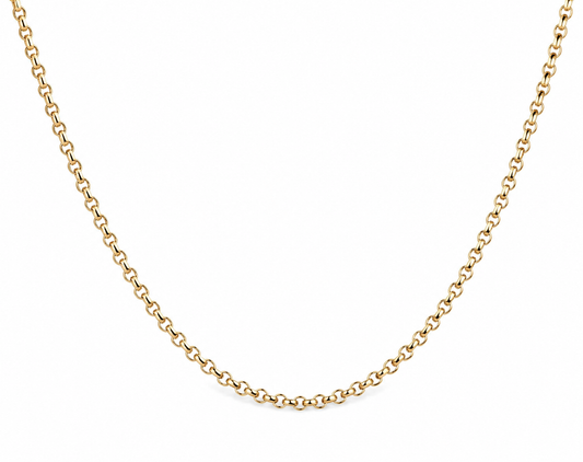 Genuine 9ct 9K 375 Yellow Gold Belcher Cable Chain Necklace 52cm 2.4grams