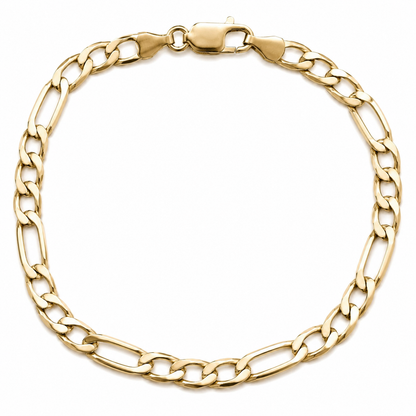 Genuine 9ct 9k 375 Yellow Gold Solid 19cm Figaro Bracelet 4.9mm 5.5g