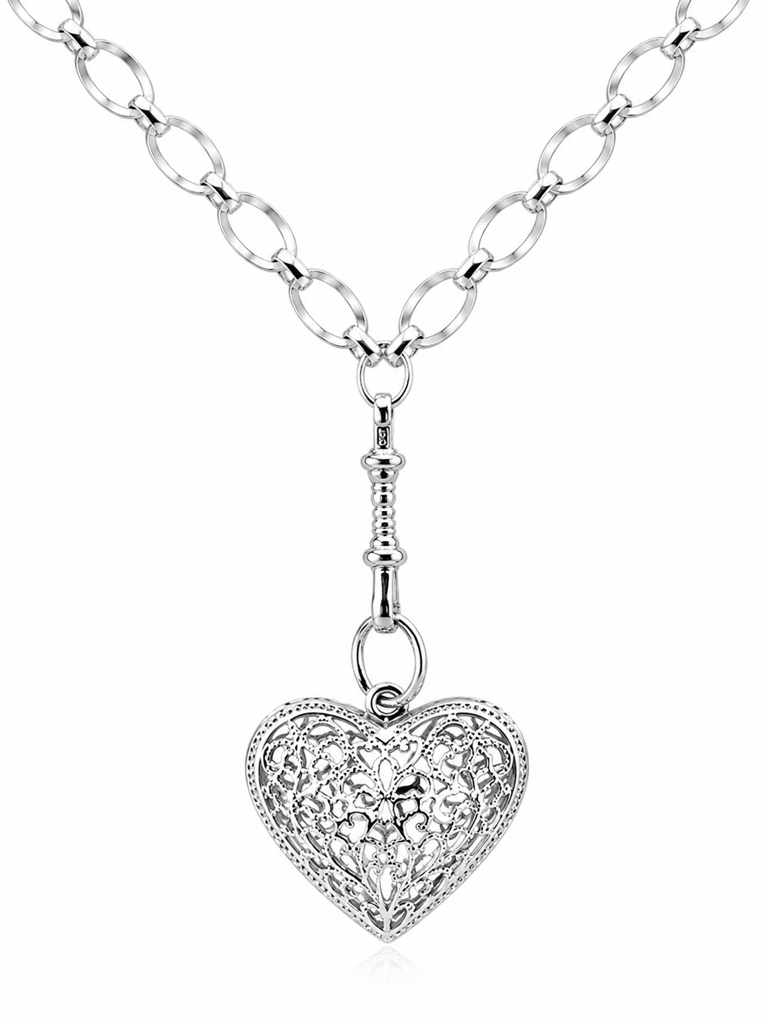 Sterling Silver 925 Heavy Oval Belcher Chain Necklace + Pendant