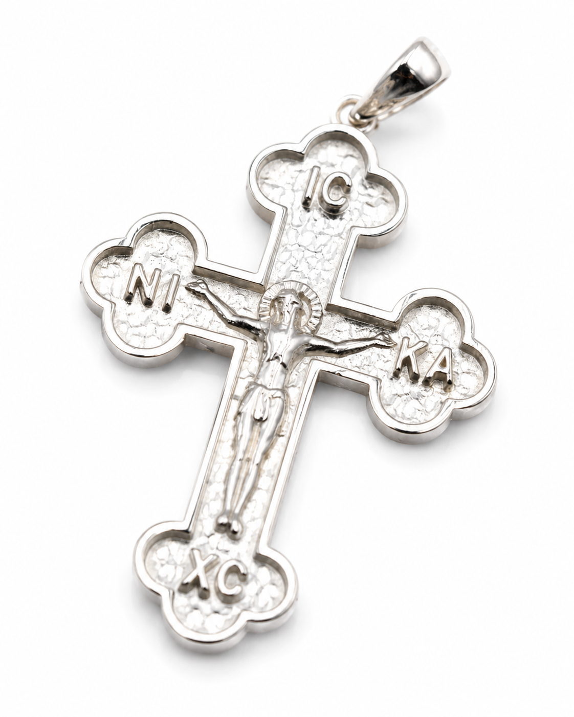 Genuine Sterling Silver 925 Byzantine Crucifix Cross Pendant