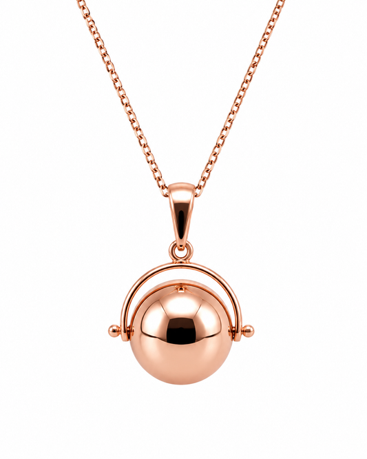 Genuine 9ct 9k 375 Rose Gold 60cm Kerb Necklace Chain + Spinner Pendant