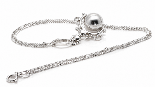 Kaedesign, Sterling Silver Chain Belcher 45cm Necklace & Ball Spinner Pendant