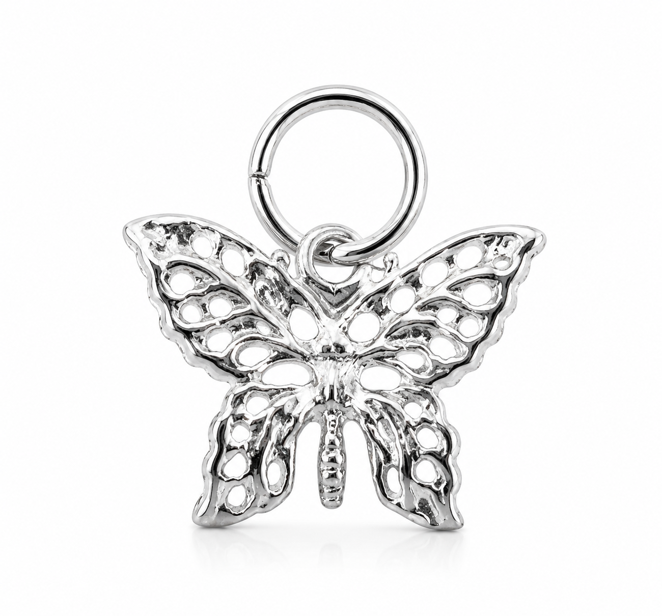 Sterling Silver 925 Small Filigree Butterfly Charm Pendant + jump ring