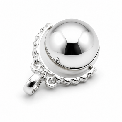 Genuine Sterling Silver 925 18mm Plain Ball Spinner Pendant