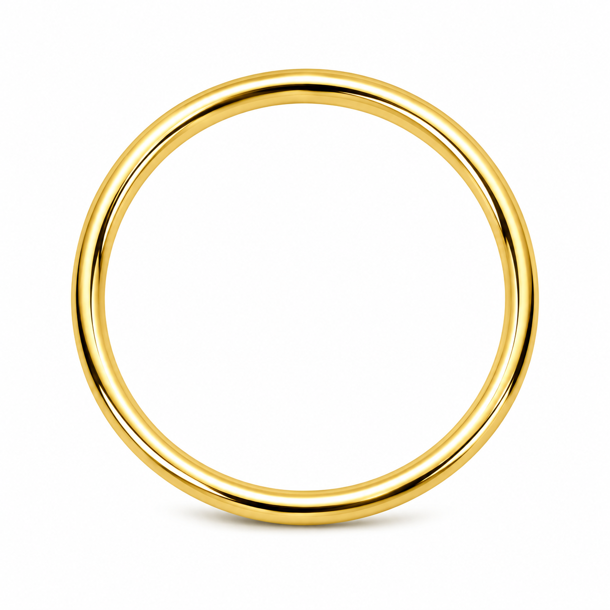 Genuine 9ct 9K 375 Yellow, Rose or White Gold 6mm Wide Hollow Golf Bangle 63mm Diameter