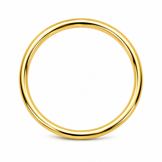 Genuine 9ct 9K 375 Yellow, Rose or White Gold 6mm Wide Hollow Golf Bangle 63mm Diameter