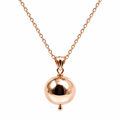Genuine 9ct 9k 375 Rose Gold 70cm Cable Necklace Chain + 18mm Ball Pendant