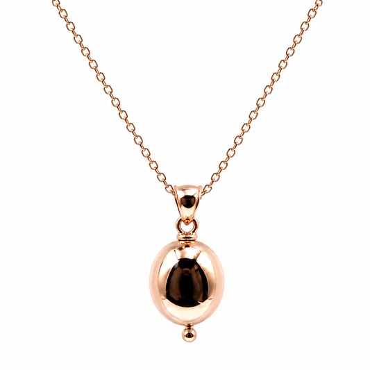 Genuine 9ct 9k Rose Gold 50cm Cable Necklace Chain + Oval Pendant