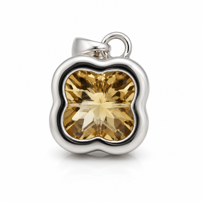 Kaedesigns New Sterling Silver 925 Clover Citrine Pendant / Charm