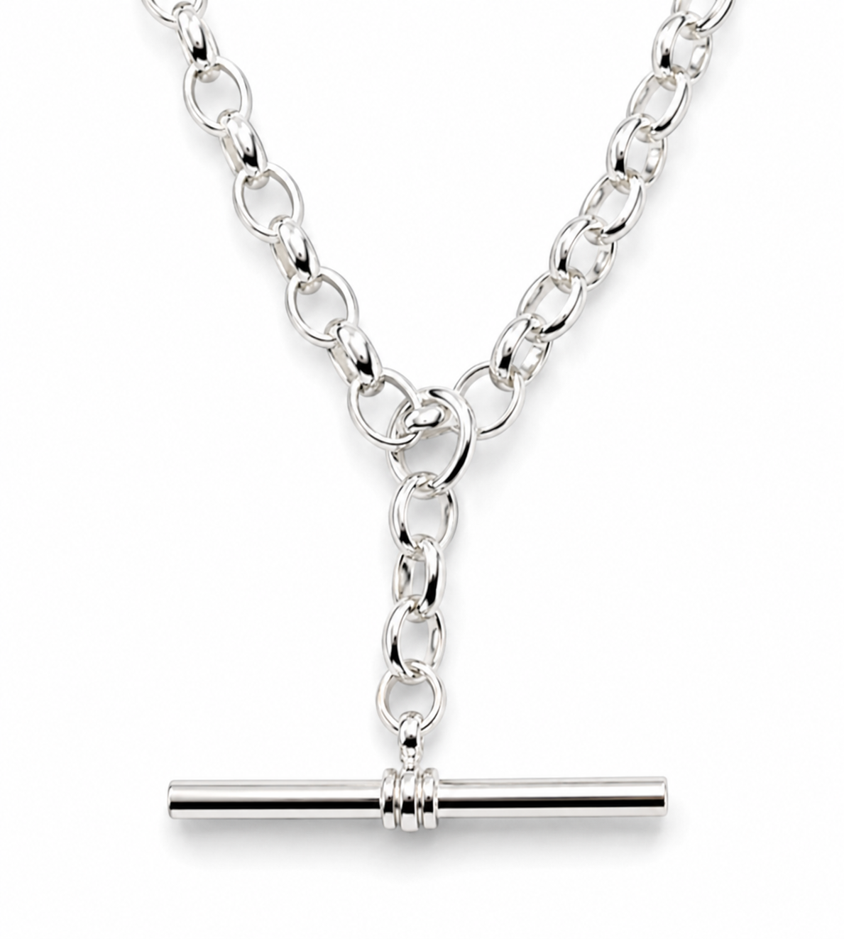 Genuine Sterling Silver 925 Antique Oval Belcher Link FOB Chain Necklace