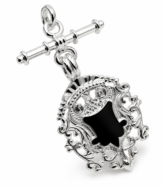 Genuine Solid Sterling Silver 925 Shield & T Bar Pendant
