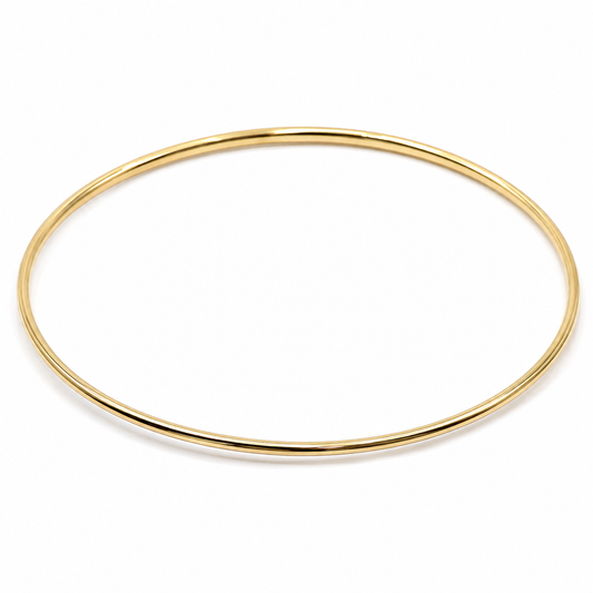 Genuine 9ct 9kt 375 FULL SOLID Yellow, Rose or White gold 1.5mm GOLF bangle 65mm inside diameter