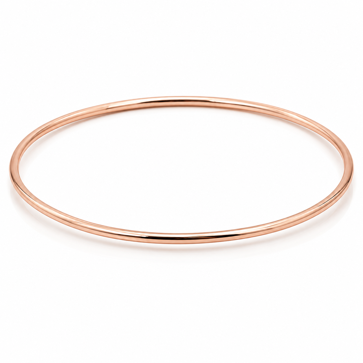 Genuine 9ct 9k 375 Yellow, Rose or White Gold Thin 1.6mm GOLF bangle 65mm inside diameter