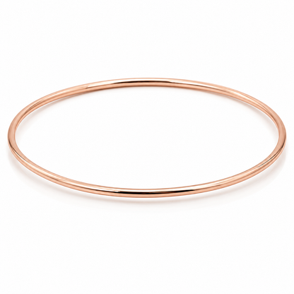 Genuine 9ct 9k 375 Yellow, Rose or White Gold Thin 1.6mm GOLF bangle 65mm inside diameter