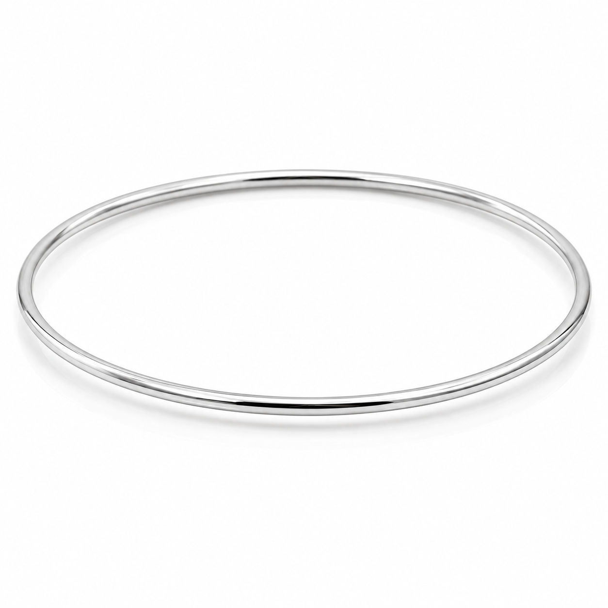 Genuine 9ct 9k 375 Yellow, Rose or White Gold Thin 1.6mm GOLF bangle 65mm inside diameter