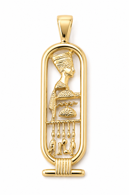Kaedesigns Genuine 9ct 9k 375 Yellow, Rose or White Gold Nefertiti Pendant or Charm
