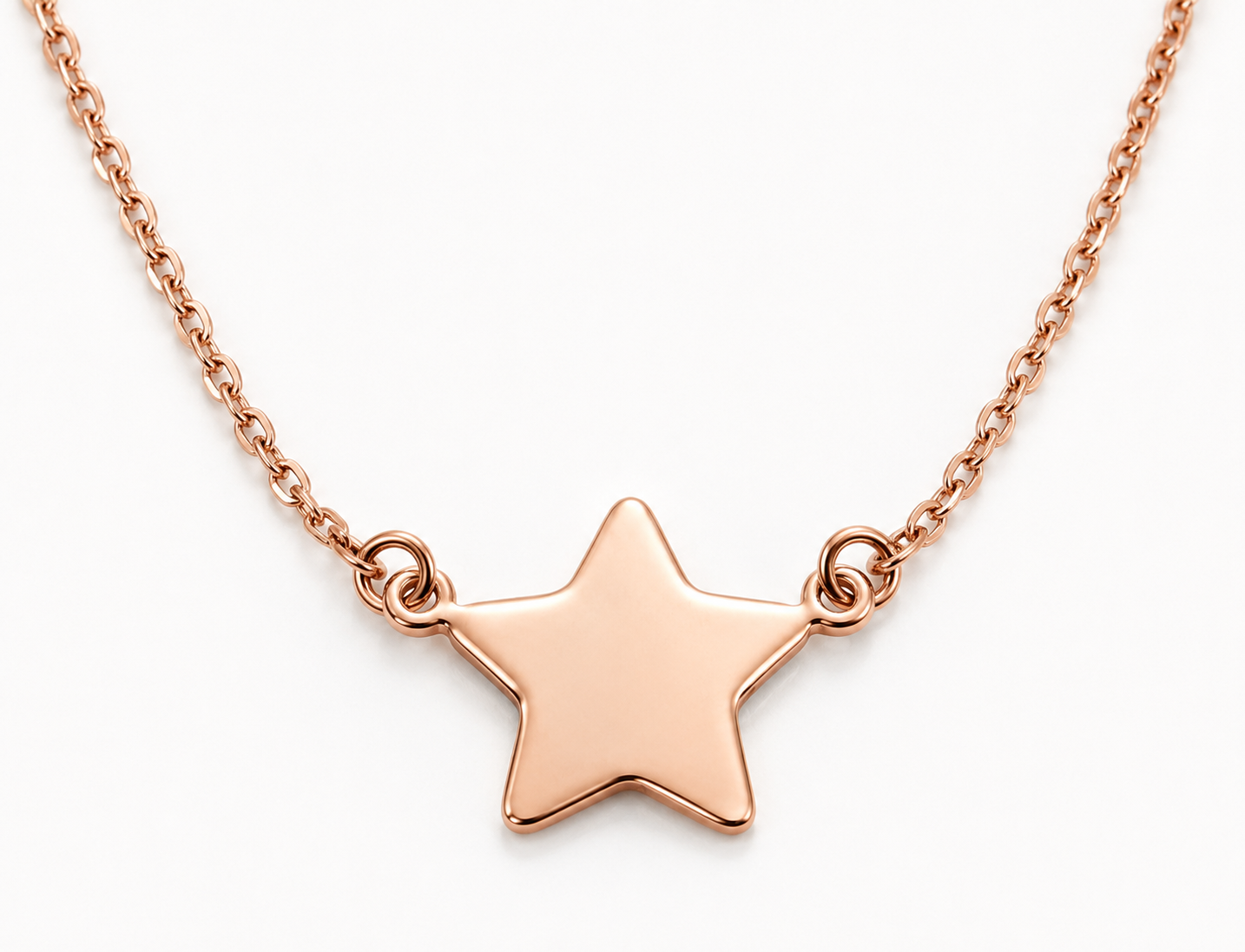 Genuine 52cm 9ct 9K 375 Yellow, Rose or White Gold Belcher Chain Necklace With Star