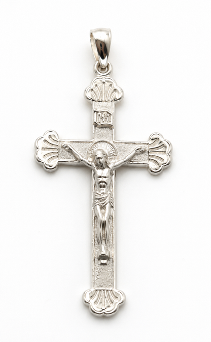 Genuine Sterling Silver 925 Large Crucifix Cross Pendant