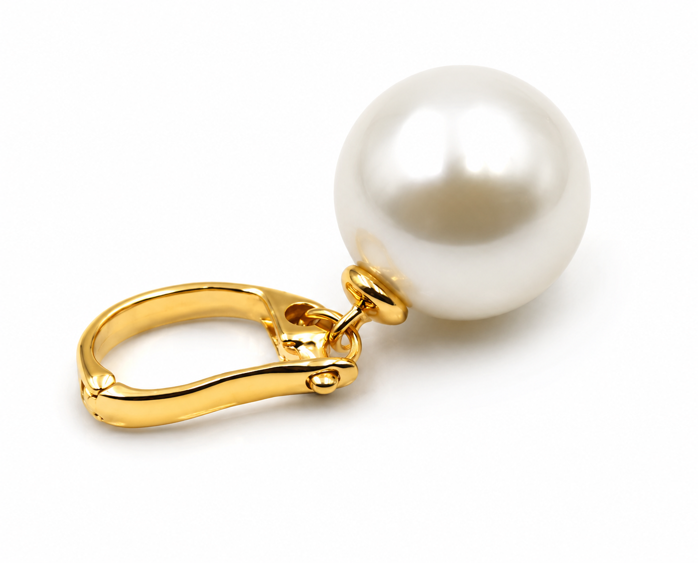 Genuine 9ct 9k 375 Yellow, Rose or White Gold 375 14mm Shell White Pearl Ball Enhancer Pendant