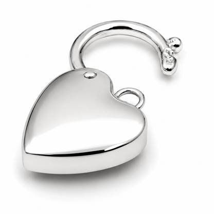 Sterling Silver 925 Bubble Heart 14.5mm Screw Polished Heart Padlock