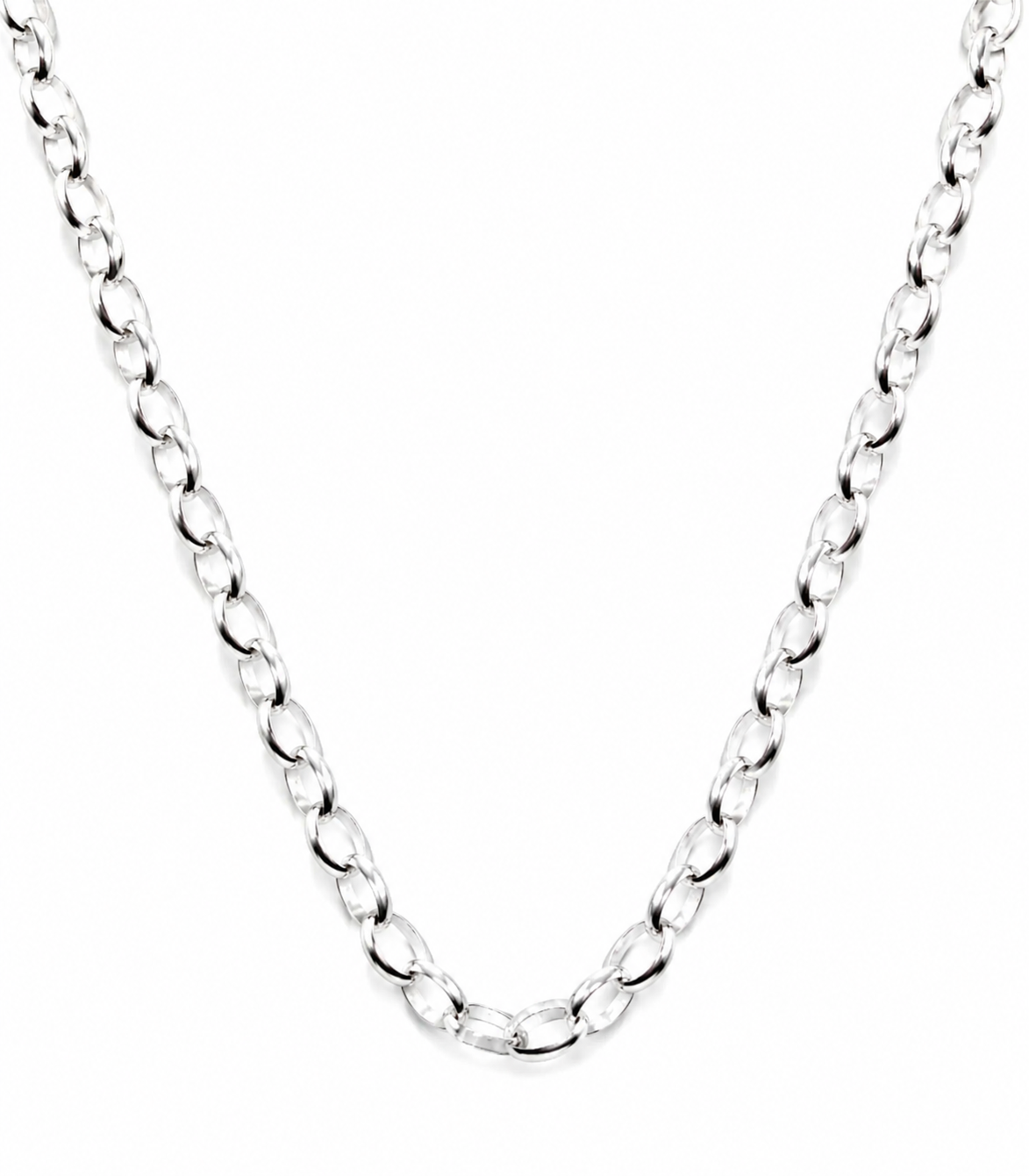 Genuine Sterling Silver 925 50cm Heavy Oval Belcher Link Chain Necklace