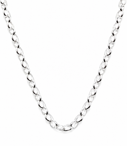 Genuine Sterling Silver 925 50cm Heavy Oval Belcher Link Chain Necklace