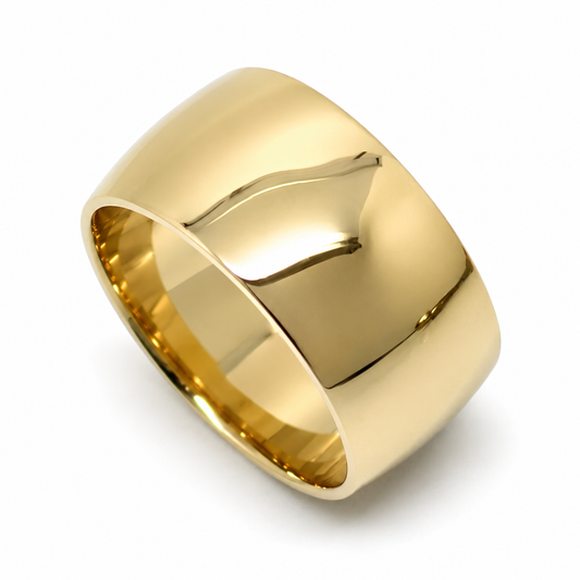 Genuine Solid 9ct 9k 375 Yellow, Rose or White Gold 8mm Wide Ring - Choose your ring size D to H