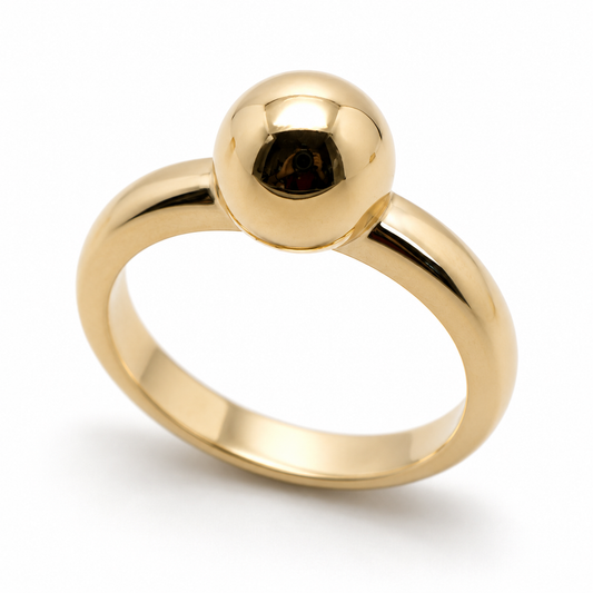 Genuine 9ct 9kt 375 Yellow, Rose or White Gold 10mm Full Ball Ring - Choose your ring size Q to Z